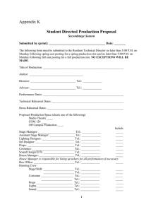 Student Directed Production Proposal