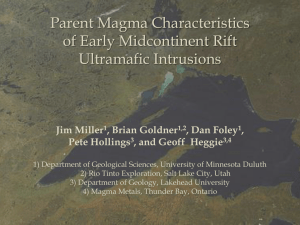 Parent Magma Characteristics of Early Midcontinent Rift Ultramafic Intrusions