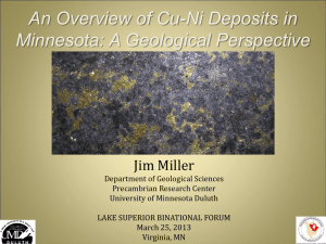 Overview of Cu-Ni Deposits in Minnesota: A Geological Perspective