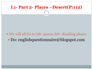 L1- Part 2- Places –Desert(P:112) Do: 