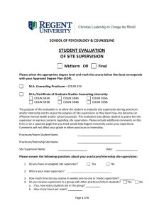 MA Student Evaluation of Site Supervision