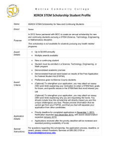 XEROX STEM Scholarship - Student Profile and Application 2014.docx