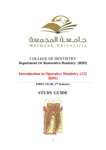 study guide 1st yr intro to operative dentistry