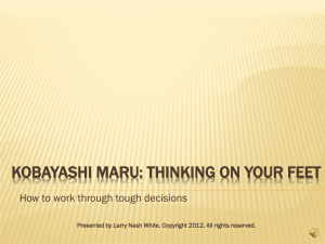 KOBAYASHI MARU: THINKING ON YOUR FEET