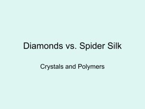 Diamonds vs. Spider Silk Crystals and Polymers