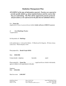 Radiation Management Plan