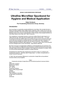 Ultrafine Microfiber Spunbond for Hygiene and Medical Application Introduction