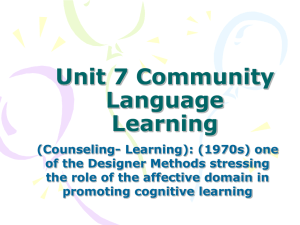 Unit 7 Community Language Learning
