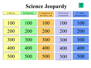 Science Jeopardy Game