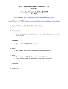 L&amp;S College Curriculum Committee (CCC) AGENDA  LT 4012