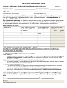 UMSL Investigator Form (FCOI-2)