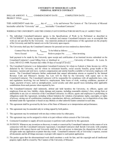 Personal Service Agreement/Contract