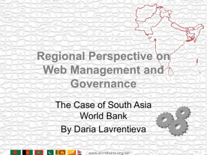 Regional Perspective on Web Management and Governance The Case of South Asia