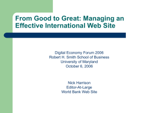 From Good to Great: Managing an Effective International Web Site
