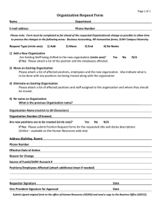 Organization Request Form Name  Department