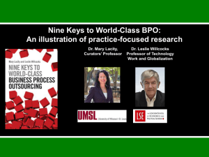 Nine Keys to World-Class BPO: An illustration of practice-focused research