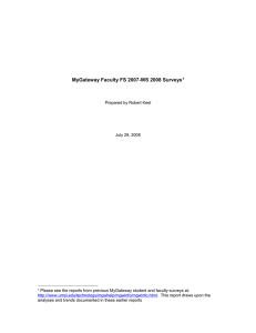MyGateway Faculty Survey: FS 2007-WS 2008
