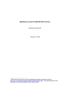 MyGateway Faculty Survey: FS 2006-WS 2007