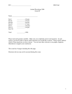 ID # ____________________________  2006 Final Animal Physiology 2006