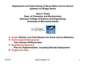 Deployment/Evaluation of Snow/Ice Sensors
