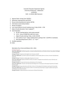 Counselor Education Department Agenda University of Wisconsin – Whitewater 11/03/2011