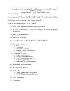 History Department Meeting Agenda—Full Department Meeting and Meeting of the