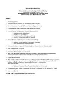 REVISED MEETING NOTICE  Whitewater University Technology Park Board Meeting
