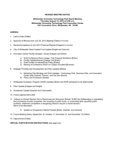 REVISED MEETING NOTICE  Whitewater University Technology Park Board Meeting
