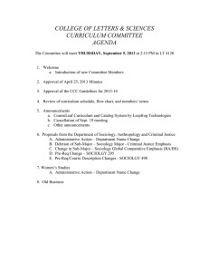 COLLEGE OF LETTERS &amp; SCIENCES  CURRICULUM COMMITTEE