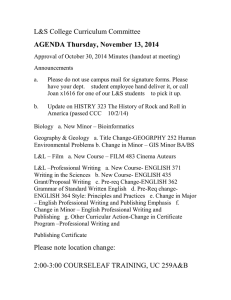 L&amp;S College Curriculum Committee AGENDA Thursday, November 13, 2014