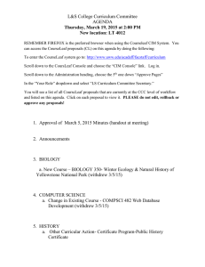 L&amp;S College Curriculum Committee AGENDA Thursday, March 19, 2015 at 2:00 PM