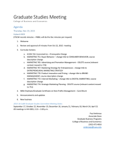 Graduate Studies Meeting Agenda Thursday, Nov 19, 2015 Hyland 4303