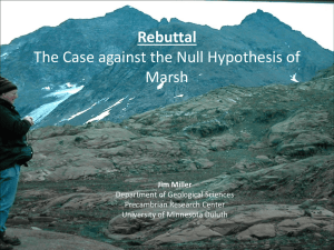 Rebuttal The Case against the Null Hypothesis of Marsh Jim Miller