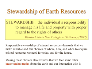 Stewardship of Earth Resources