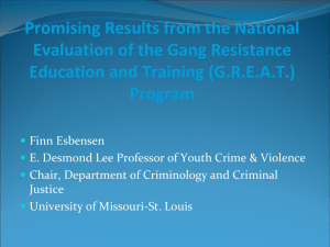 Promising Results from the National Evaluation of the Gang Resistance