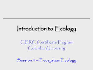 Ecology Intro - Ecosystem Ecology