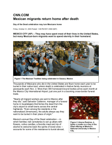 The Day of the Dead - Mexican Migrants Return Home after Death