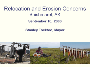 Relocation Erosion Concedrns- Alaska 2006