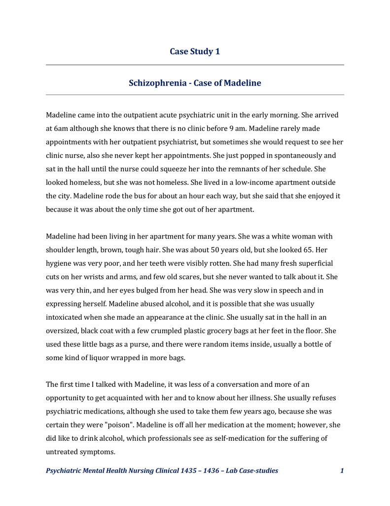 conclusion for schizophrenia case study