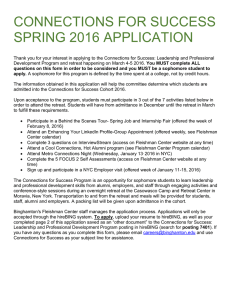 CONNECTIONS FOR SUCCESS SPRING 2016 APPLICATION