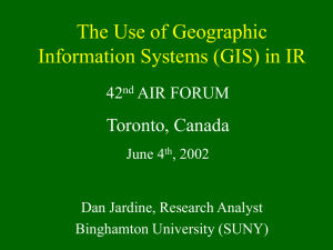 The Use of Geographic Information Systems (GIS) in IR Toronto, Canada 42