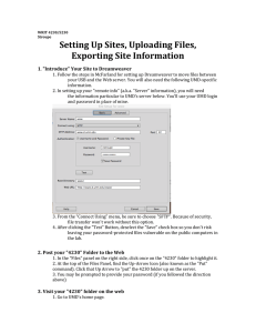 Setting Up a Site in Dreamweaver, Uploading Files, Exporting Site Information (2015