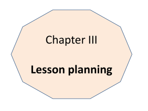 Chapter III Lesson planning