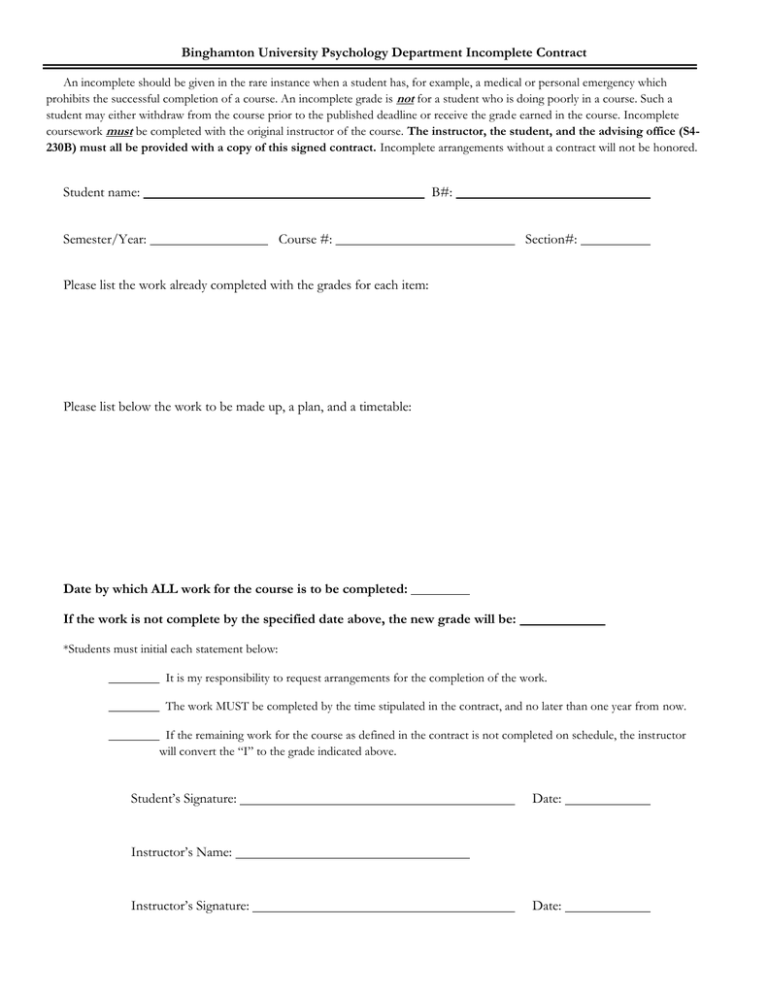 Incomplete Contract