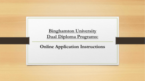 Binghamton University Dual Diploma Programs: Online Application Instructions