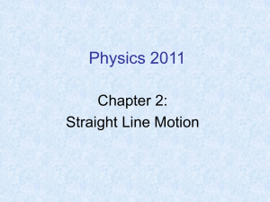 Physics 2011 Chapter 2: Straight Line Motion