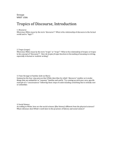 Tropics of Discourse, Introduction Stroupe WRIT 1506