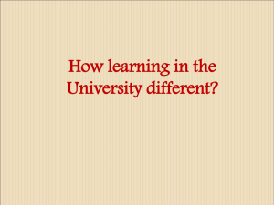 How learning in the University different?