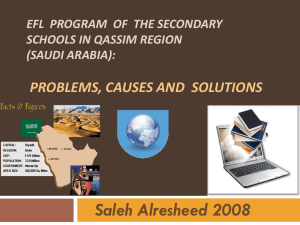 EFL Program of the secondary schools in Qassim PPT