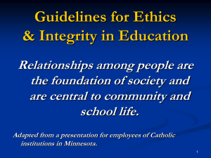 Guidelines for Ethics in Education